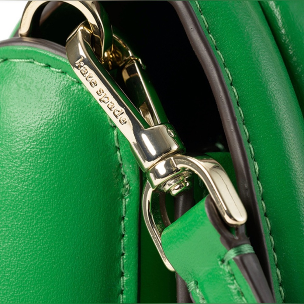 🟢NWT Kate Spade NY Puffy Smooth Leather Mini Crossbody Satchel: "Green Bean" 🟢 - Picture 9 of 14